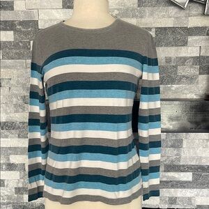 Croft & Barrow The Classic tee Women's Long Sleeve Striped Shirt Size M